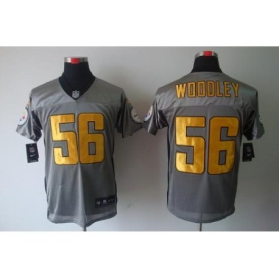 Nike Pittsburgh Steelers 56 Lamarr Woodley Grey Elite ShadoW NFL Jersey