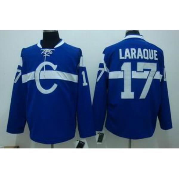 Hockey Montreal Canadiens #17 Georges Laraque Stitched Replithentic blue Jersey
