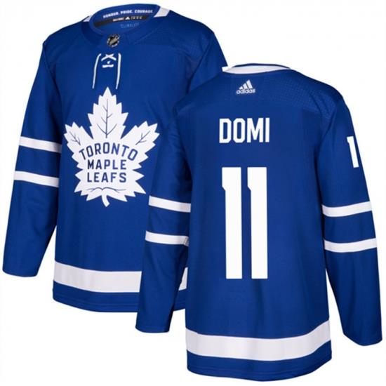 Men Toronto Maple Leafs 11 Max Domi Blue Stitched Jersey