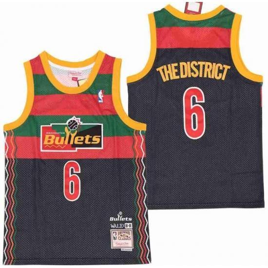 Men B&R Remix Jersey Hawks 6 The District Black Throwback Jersey