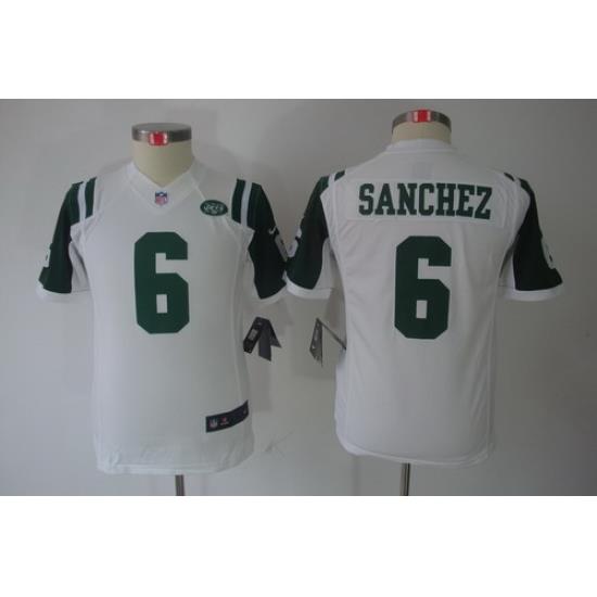 Youth Nike Youth NeW York Jets #6 Mark Sanchez White Limited Jerseys
