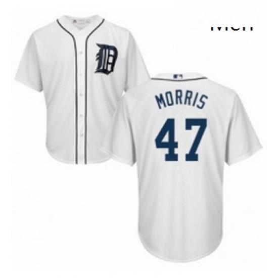 Mens Majestic Detroit Tigers 47 Jack Morris Replica White Home Cool Base MLB Jersey
