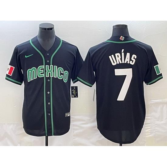 Men Mexico Baseball 7 Julio Urias 2023 Black World Baseball Classic Stitched JerseyS