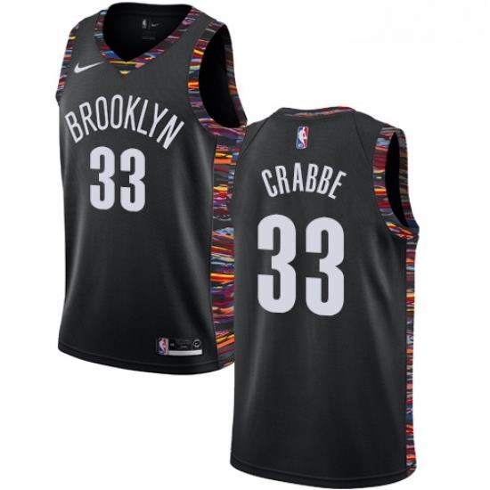 Youth Nike Brooklyn Nets 33 Allen Crabbe Swingman Black NBA Jersey 2018 19 City Edition