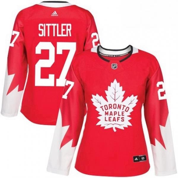 Womens Adidas Toronto Maple Leafs 27 Darryl Sittler Authentic Red Alternate NHL Jersey