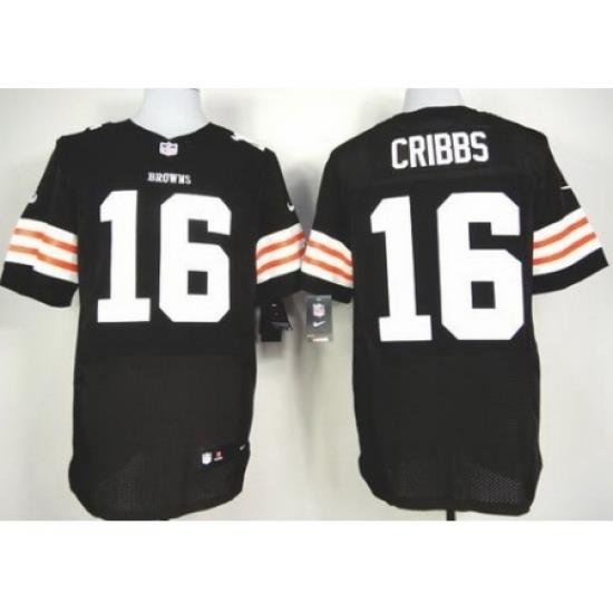 Nike Cleveland Browns 16 Josh Cribbs Brown Elite NFL Jersey