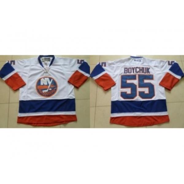 New York Islanders #55 Johnny Boychuk White Stitched NHL Jersey