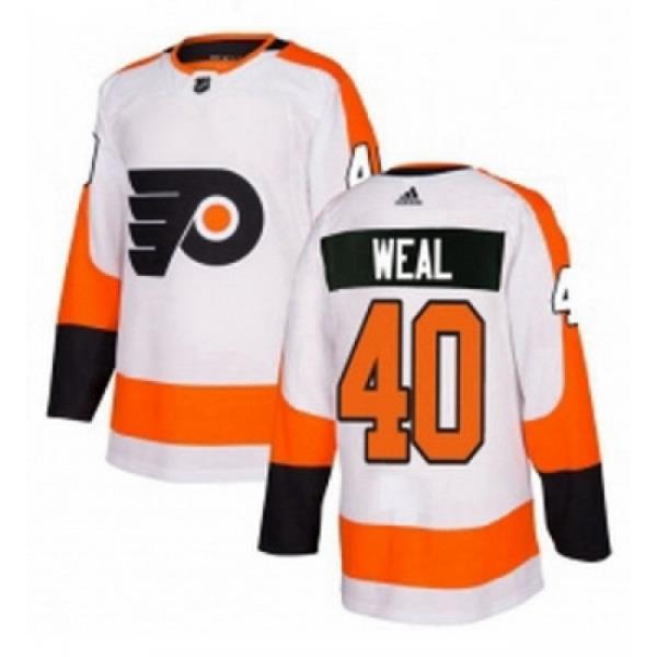 Youth Adidas Philadelphia Flyers 40 Jordan Weal Authentic White Away NHL Jersey