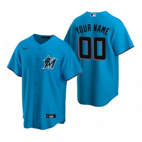 Men Women Youth Toddler All Size Miami Marlins Custom Nike Blue Stitched MLB Cool Base Jersey