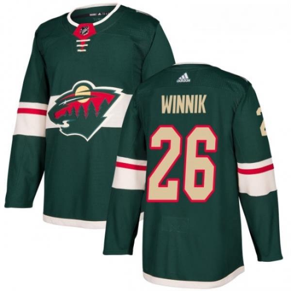 Youth Adidas Minnesota Wild 26 Daniel Winnik Authentic Green Home NHL Jersey