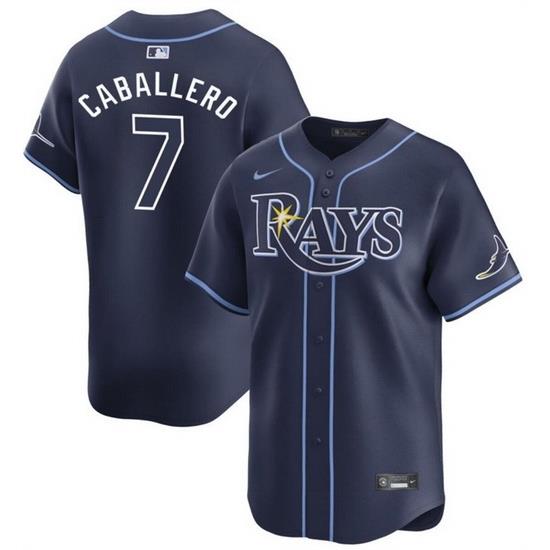 Men Tampa Bay Rays 7 Jos E9 Caballero Navy 2024 AWay Limited Stitched Baseball Jersey