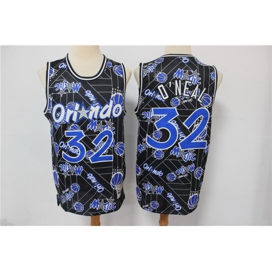 Men Orlando Magic 32 Shaquille O'Neal Black Tear Up Pack Hardwood Classics Swingman Jersey