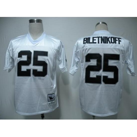 Oakland Raiders 25 BILETNIKOFF Throwback White Jerseys