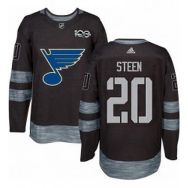 Mens Adidas St Louis Blues 20 Alexander Steen Authentic Black 1917 2017 100th Anniversary NHL Jersey