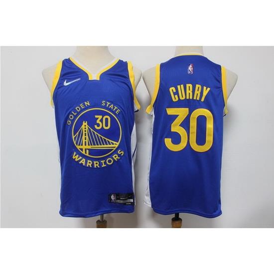 Men Nike Golden State Warriors 30 Stephen Curry Blue Nike Diamond 75th Anniversary City Edition Swingman Jersey
