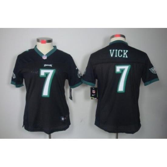 Women's Nike Philadelphia Eagles 7# Michael Vick Black Color Limited Jerseys