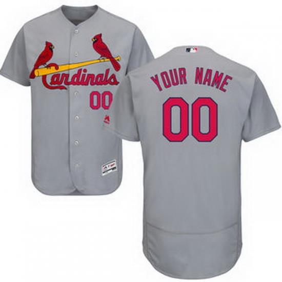 Men Women Youth All Size St Louis St.Louis Cardinals Majestic Road Gray Flex Base Authentic Collection Custom Jersey