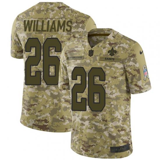 Limited Nike Camo Mens P. J. Williams Jersey NFL 26 New Orleans Saints 2018 Salute to Service