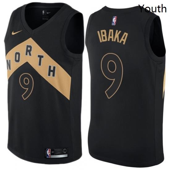 Youth Nike Toronto Raptors 9 Serge Ibaka Swingman Black NBA Jersey City Edition