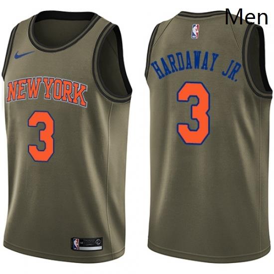 Mens Nike New York Knicks 3 Tim Hardaway Jr Swingman Green Salute to Service NBA Jersey