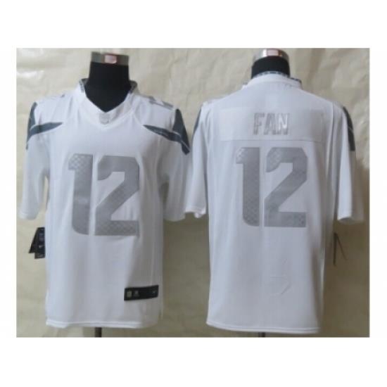 Nike Seattle Seahawks 12 Fan hite Game Platinum WNFL Jersey