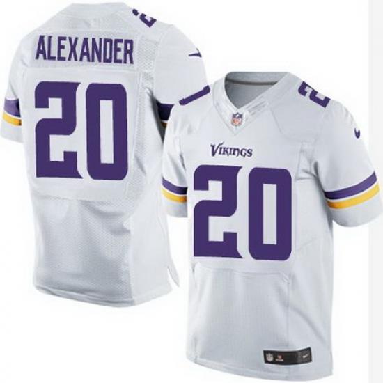 Nike Vikings #20 Mackensie Alexander White Mens Stitched NFL Elite Jersey