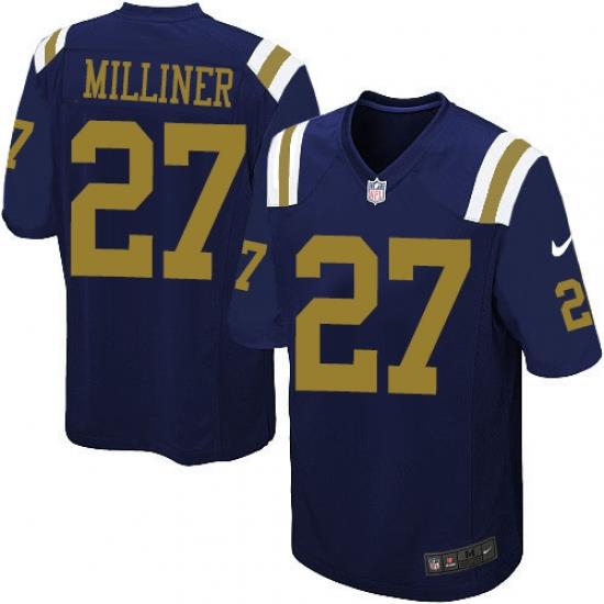 Youth Nike NeW York Jets #27 Dee Milliner Elite Navy Blue Alternate NFL Jersey
