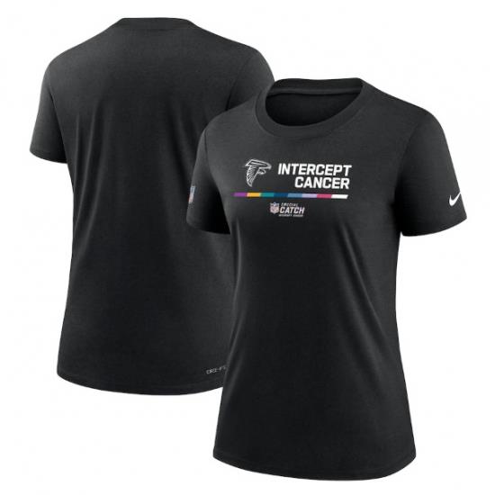 Women Atlanta Falcons 2022 Black Crucial Catch Performance T Shirt