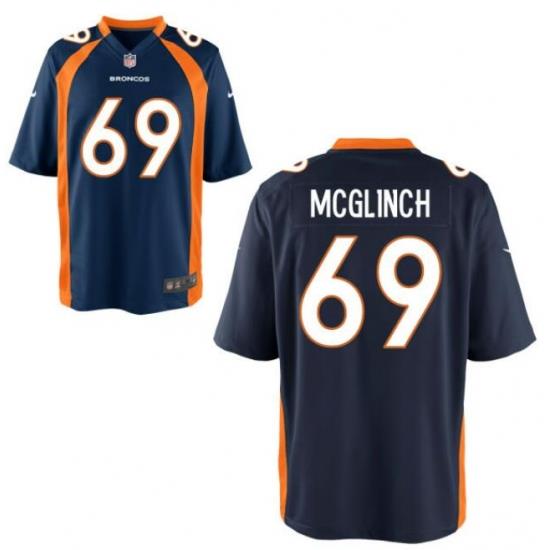 Men Denver Broncos Mike McGlinchey #69 Blue Vapor Limited Stitched Jersey