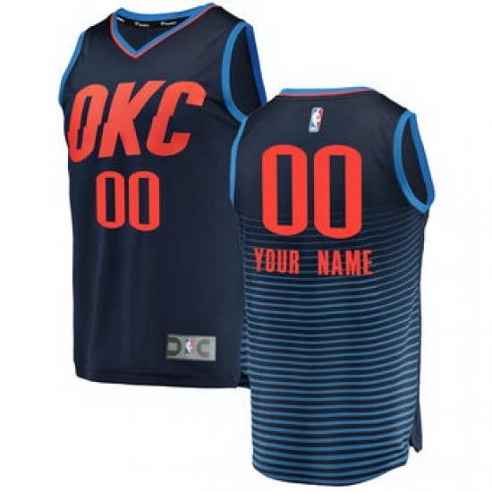 Men Women youth Oklahoma City Thunder Fanatics Branded Navy Fast Break Custom Replica Jersey   Statement Edition