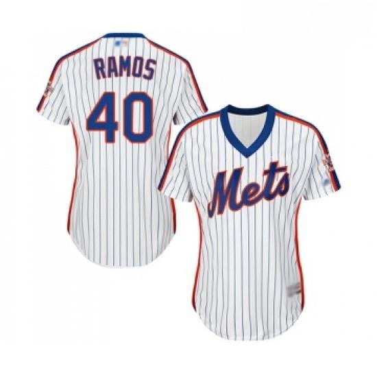 Womens New York Mets 40 Wilson Ramos Authentic White Alternate Cool Base Baseball Jersey