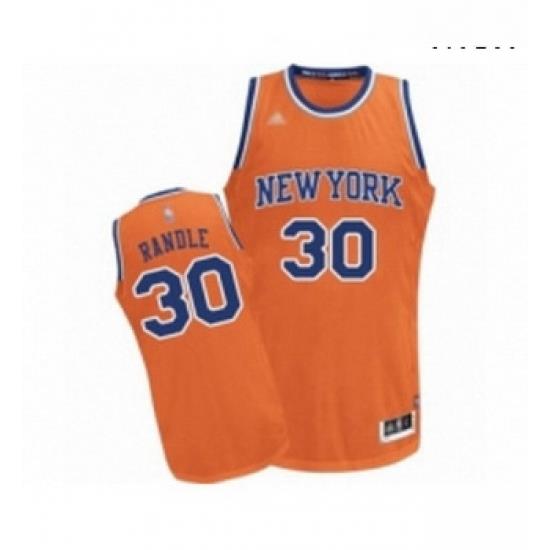 Mens New York Knicks 30 Julius Randle Authentic Orange Alternate Basketball Jersey