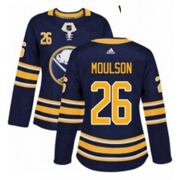 Womens Adidas Buffalo Sabres 26 Matt Moulson Authentic Navy Blue Home NHL Jersey