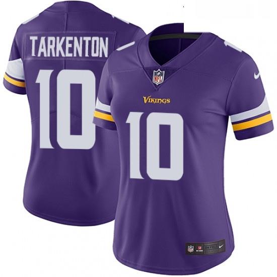 Womens Nike Minnesota Vikings 10 Fran Tarkenton Purple Team Color Vapor Untouchable Limited Player NFL Jersey