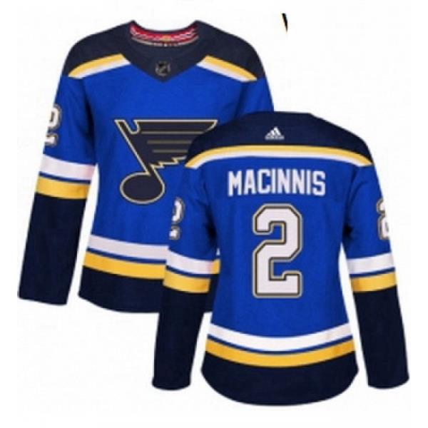 Womens Adidas St Louis Blues 2 Al Macinnis Authentic Royal Blue Home NHL Jersey