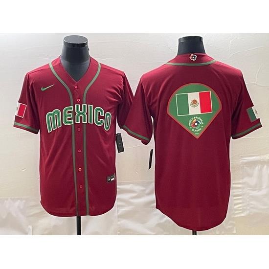 Men Mexico Baseball 2023 Red World Baseball Big Logo Classic Stitched Jersey