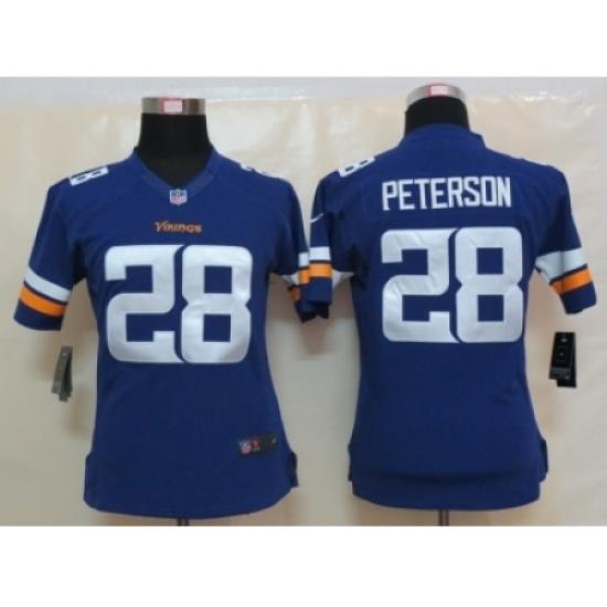 Women NeW Nike Minnesota Vikings #28 Peterson Purple Jerseys
