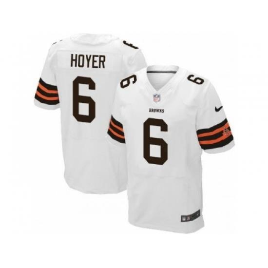 Nike Cleveland Browns 6 Brian Hoyer White Elite NFL Jersey