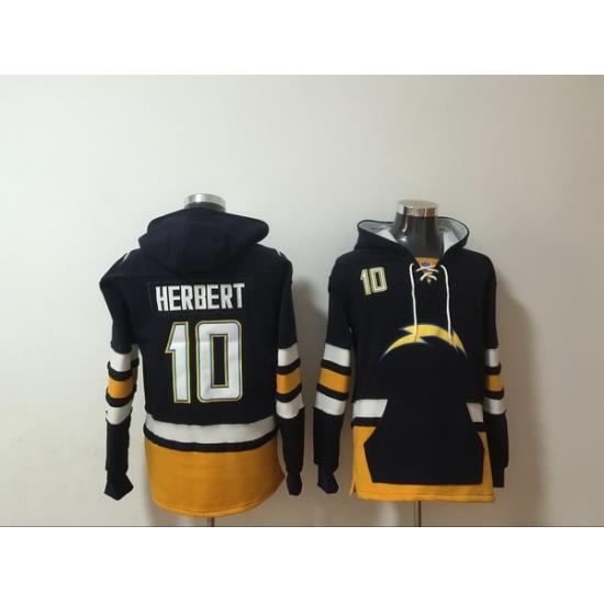 Men Nike Los Angeles Chargers Justin Herbert 10 NFL Winter Thick Hoodie