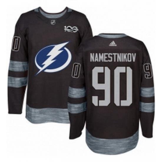 Mens Adidas Tampa Bay Lightning 90 Vladislav Namestnikov Authentic Black 1917 2017 100th Anniversary NHL Jersey