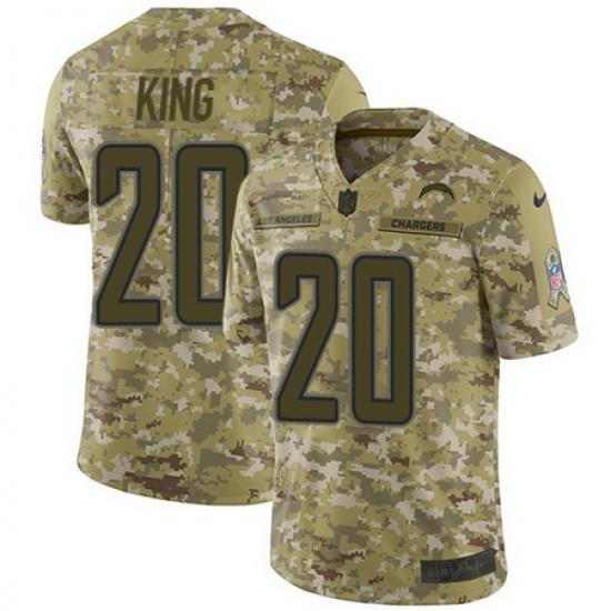 Nike Chargers #20 Desmond King Camo Mens Stitched NFL Limited 2018 Salute To Service Jersey