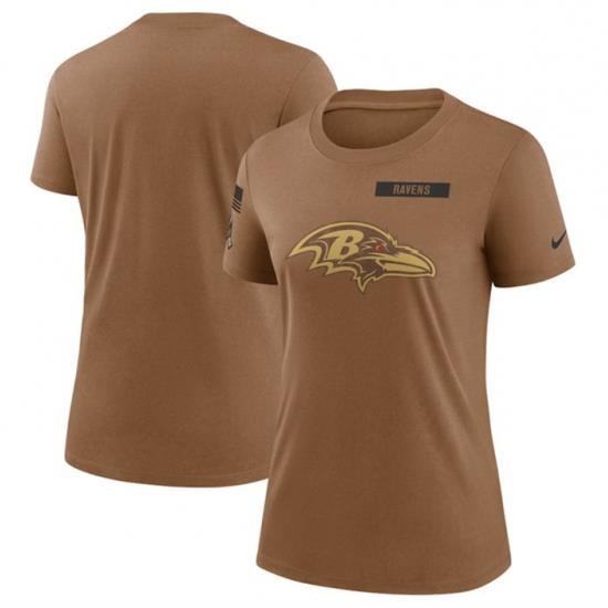 Women Baltimore Ravens 2023 Brown Salute To Service Legend Performance T Shirt