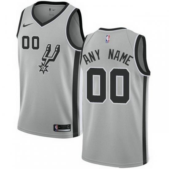 Men Women Youth Toddler All Size Nike San Antonio Spurs Customized Swingman Silver Alternate NBA Statement Edition Jersey