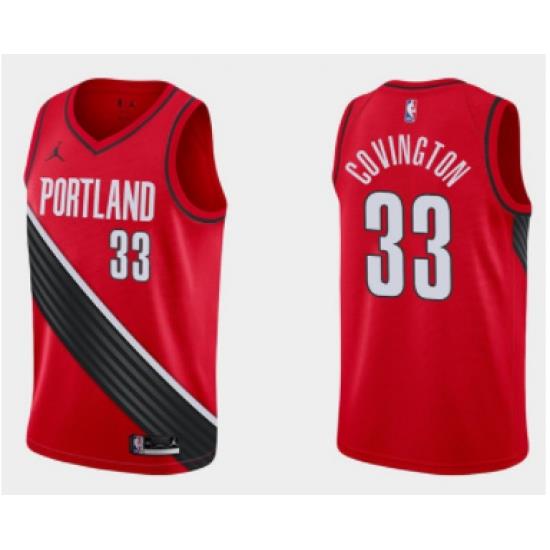 Men Portland Trail Portland Blazers 33 Robert Covington Red Statement Edition Stitched Basketball Jersey