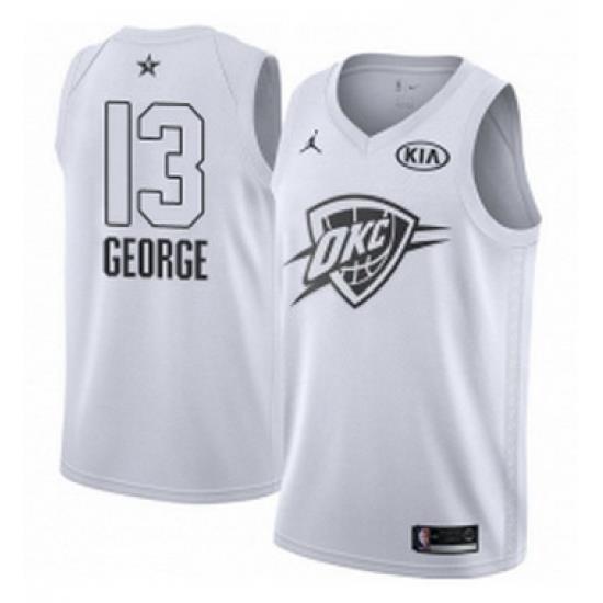 Youth Nike Jordan Oklahoma City Thunder 13 Paul George Swingman White 2018 All Star Game NBA Jersey