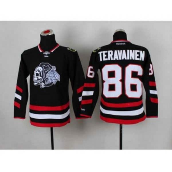 youth nhl jerseys chicago blackhawks #86 teravainen black-1[2014 Stadium Series][the skeleton head]