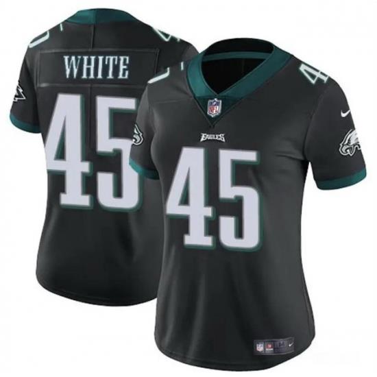 Women Philadelphia Eagles 45 Devin White Black Vapor Untouchable Limited Stitched Football Jersey