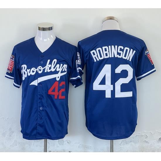 Men Los Angeles Dodgers 42 Jackie Robinson Blue Stitched Baseball Jersey