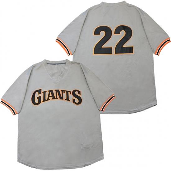 Men San Francisco Giants 22 AndreW McCutchen Gray ThroWback Jersey
