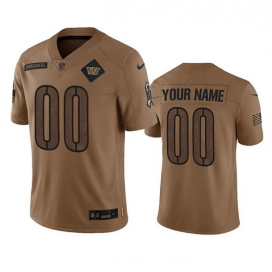 Men Women youth Washington Commanders Active Player Custom 2023 Brown Salute To Setvice Limited Stitched Football Jersey